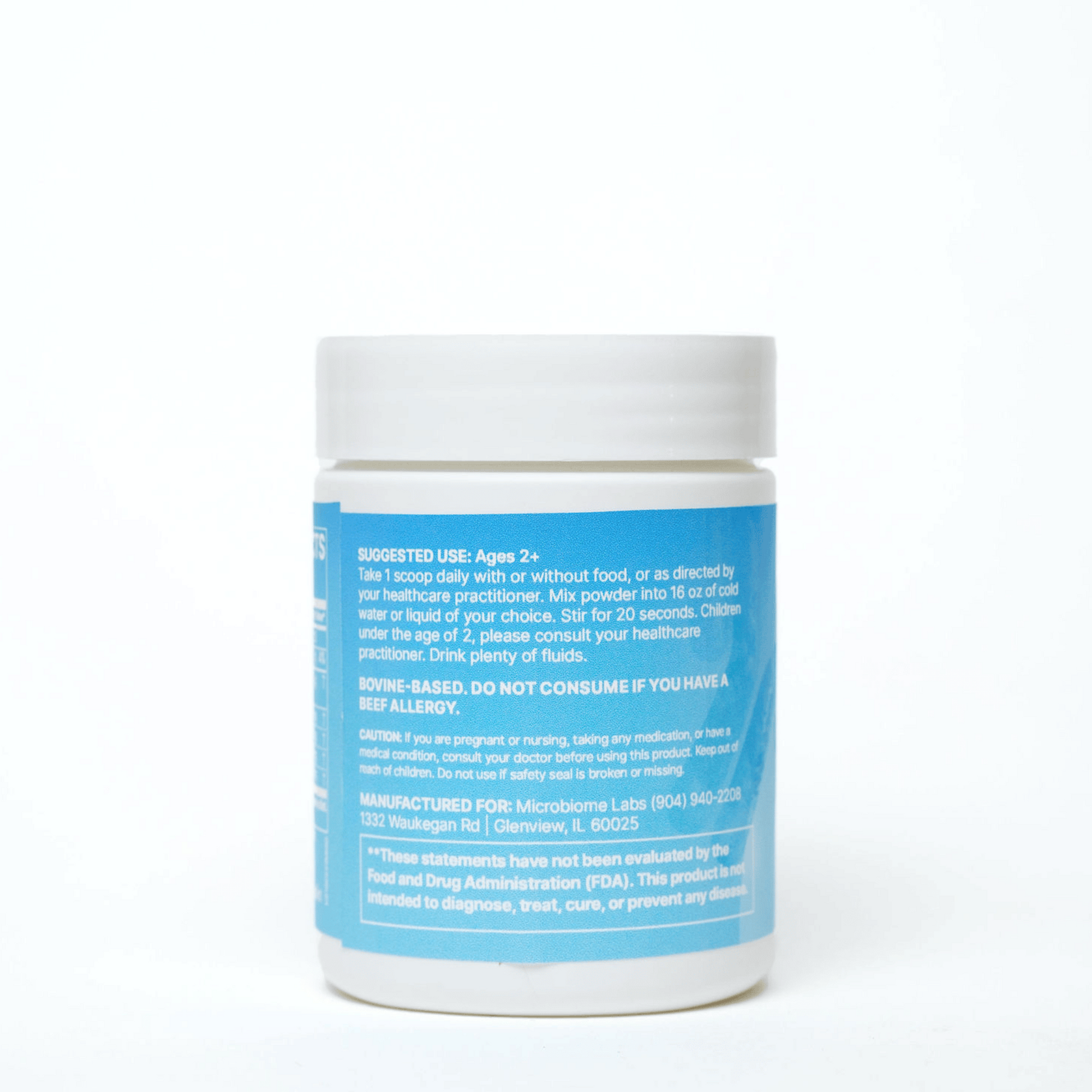 Mega IgG2000 Powder Microbiome Labs Back Label