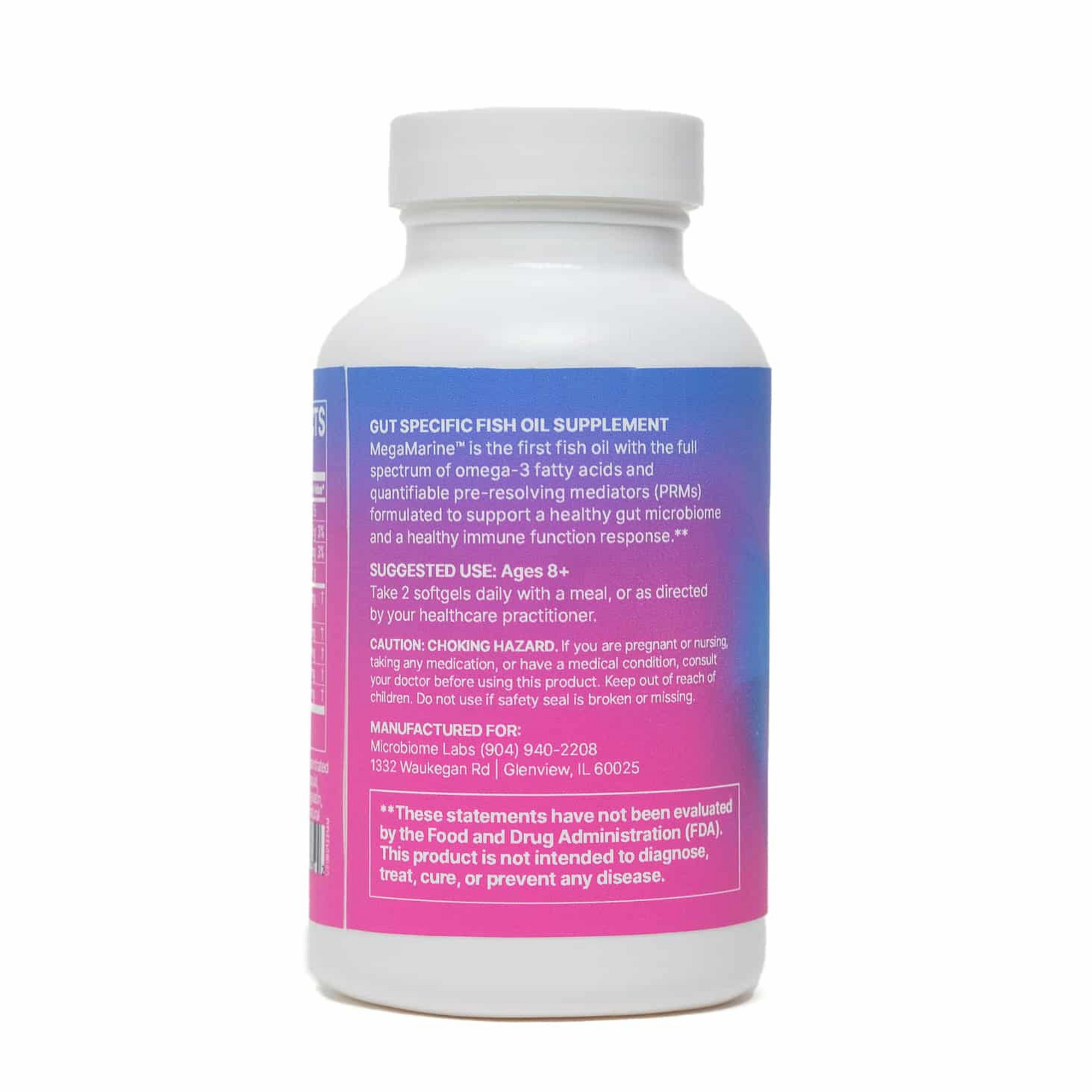 Mega Marine Microbiome Labs Back Label