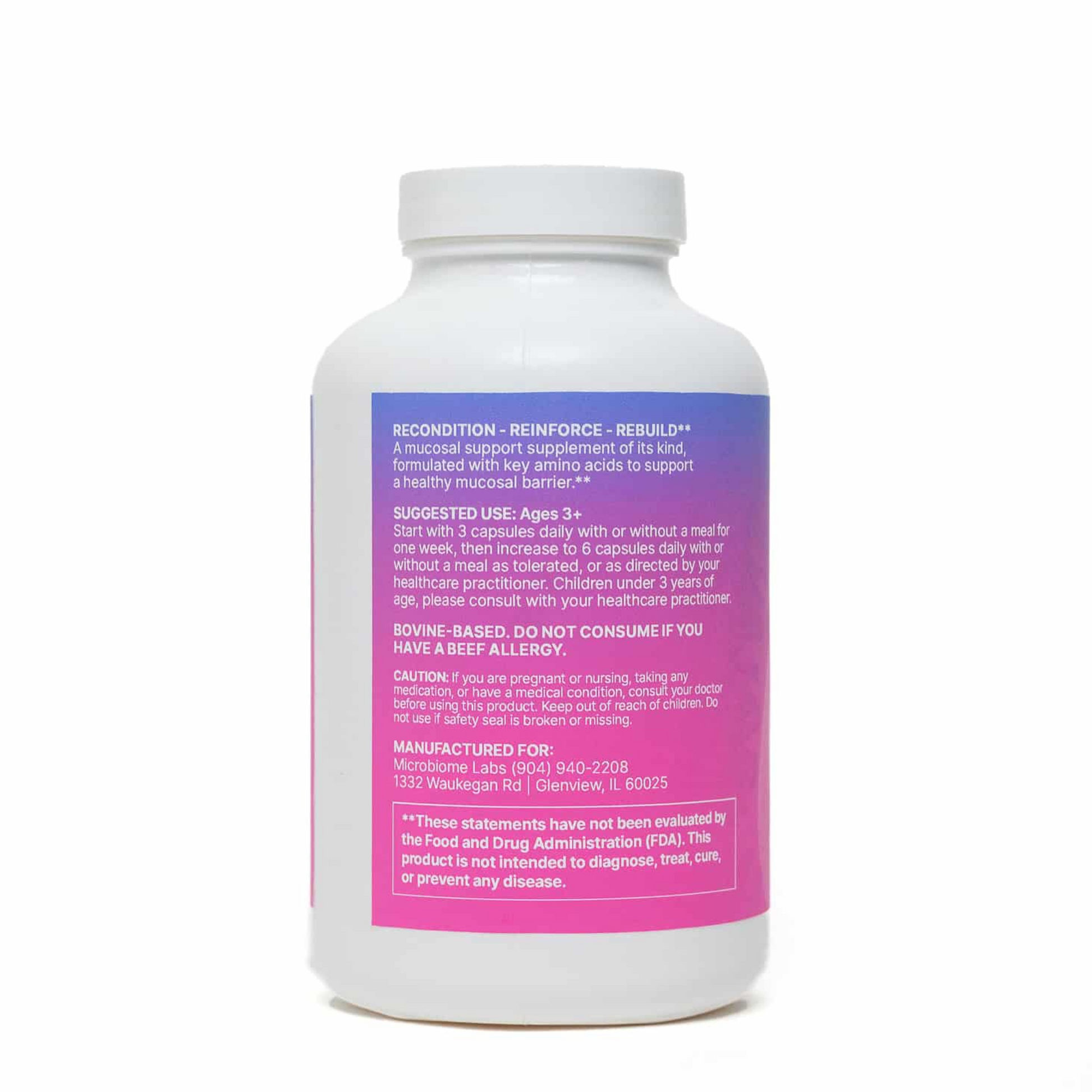 Mega Mucosa Capsules Microbiome Labs Back Label