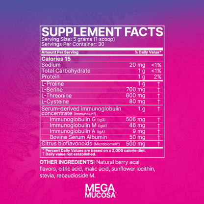 Mega Mucosa Powder Microbiome Labs Ingredients