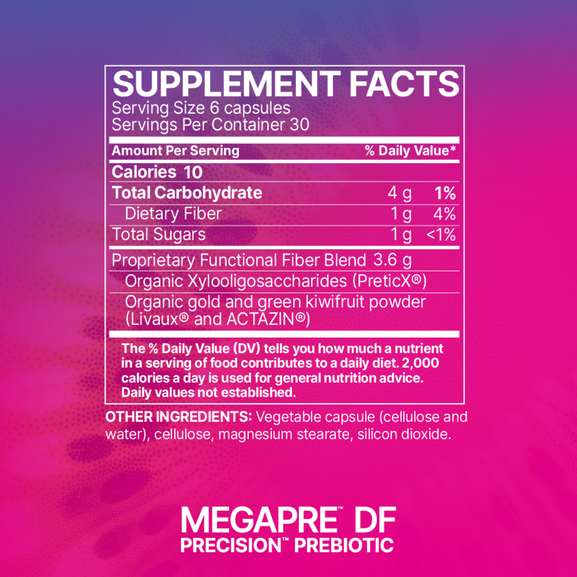 Mega Pre DF Microbiome Labs Ingredients