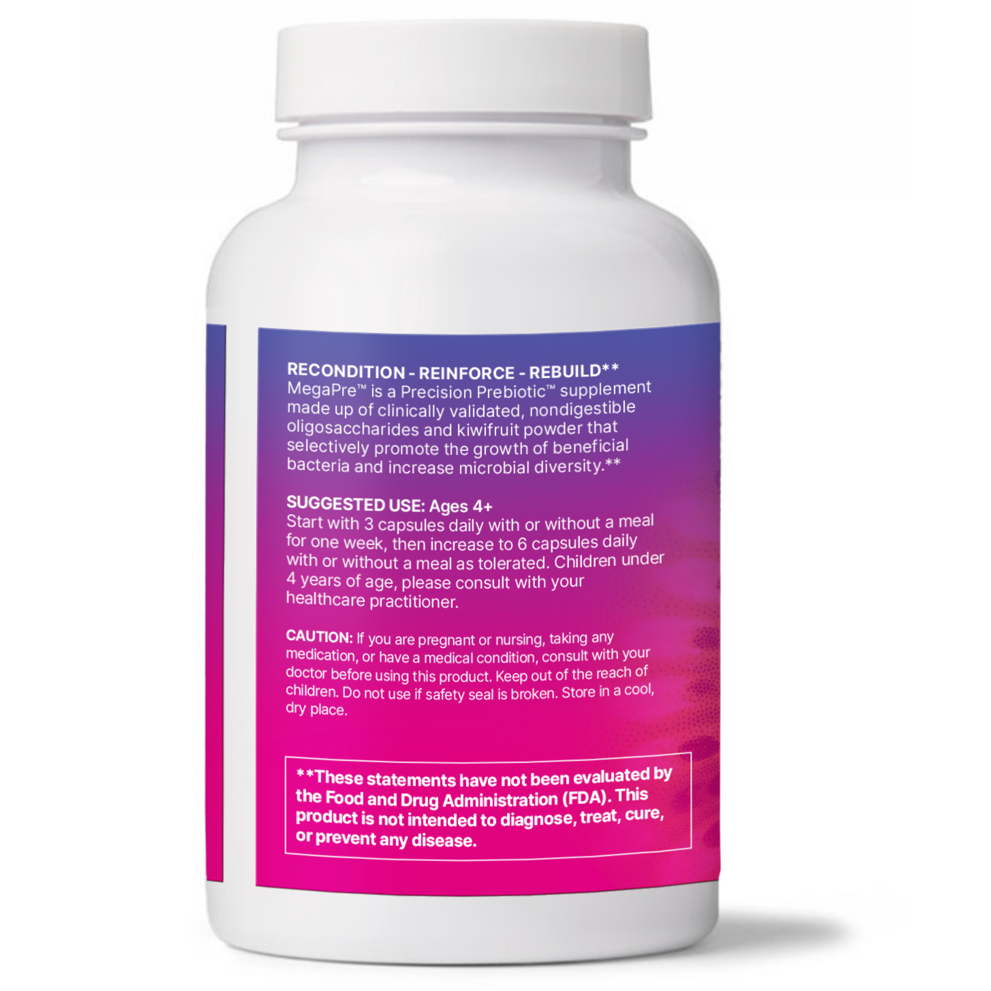 Mega Pre Microbiome Labs Back Label.