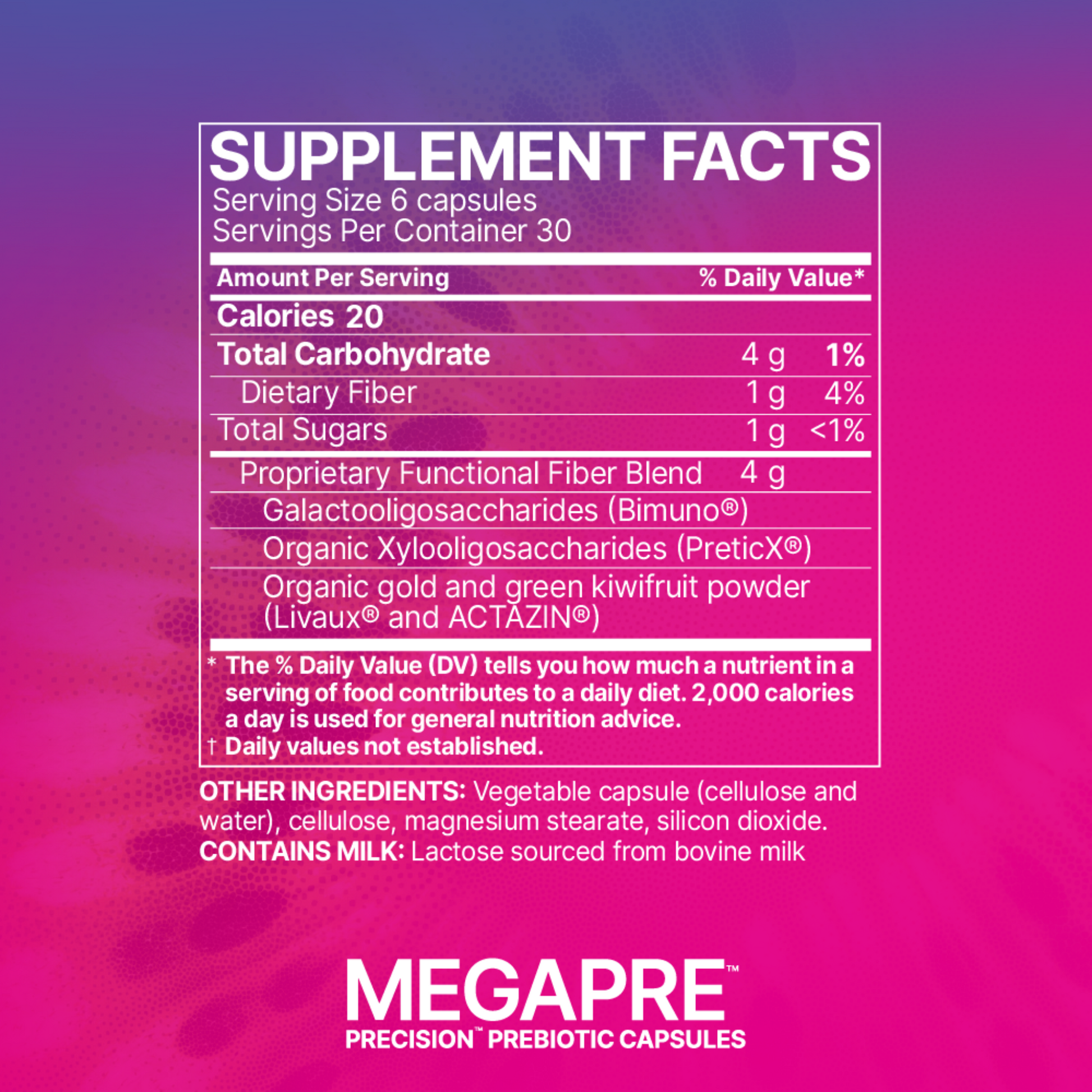 Mega Pre Microbiome Labs Ingredients