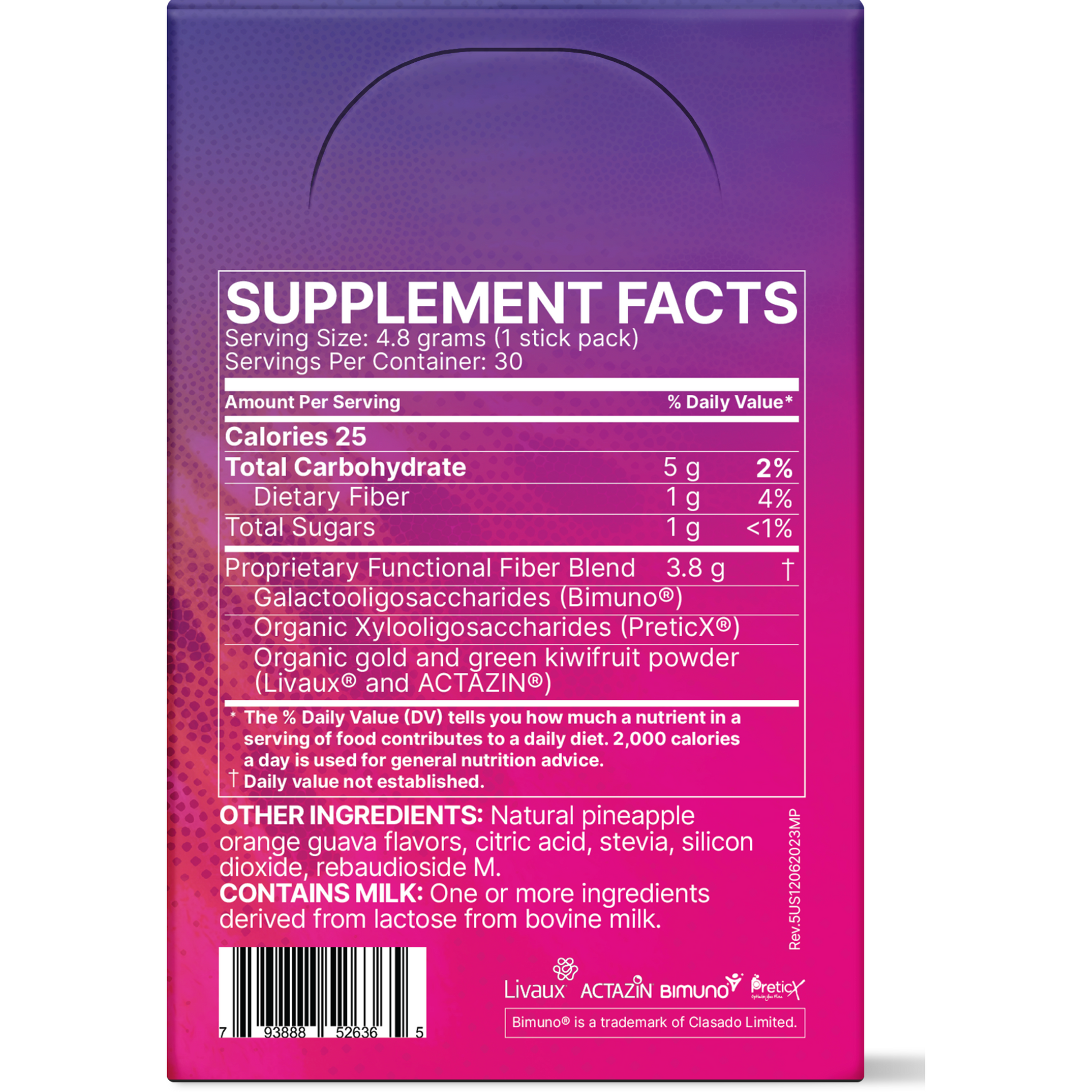 Mega Pre Sticks Microbiome Labs Ingredients