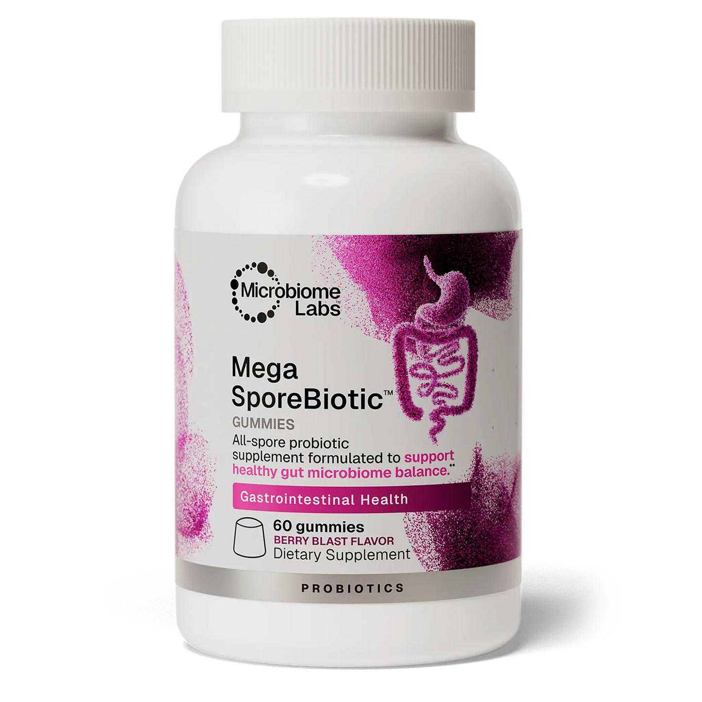 Mega Spore Biotic 60 Gummies Microbiome Labs Bottle