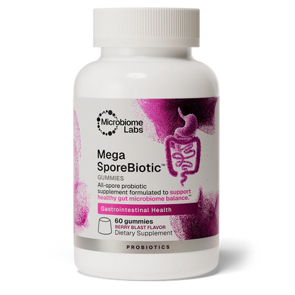 Mega Spore Biotic 60 Gummies Microbiome Labs Bottle