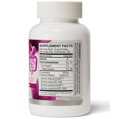Mega Spore Biotic Microbiome Labs 60 Gummies Back Label