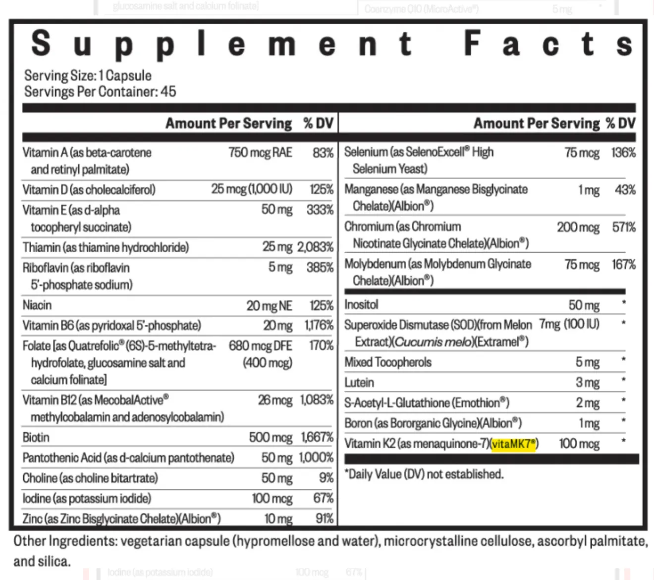 Multivitamin One MF By Seeking Health
