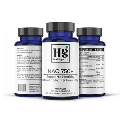 NAC 750 Healthgevity Bottles