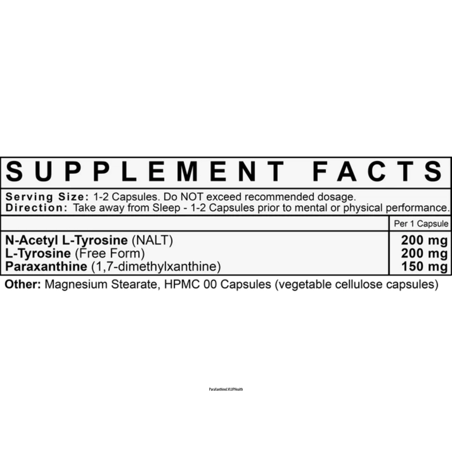 Para Xanthine LVLUP Health Ingredients