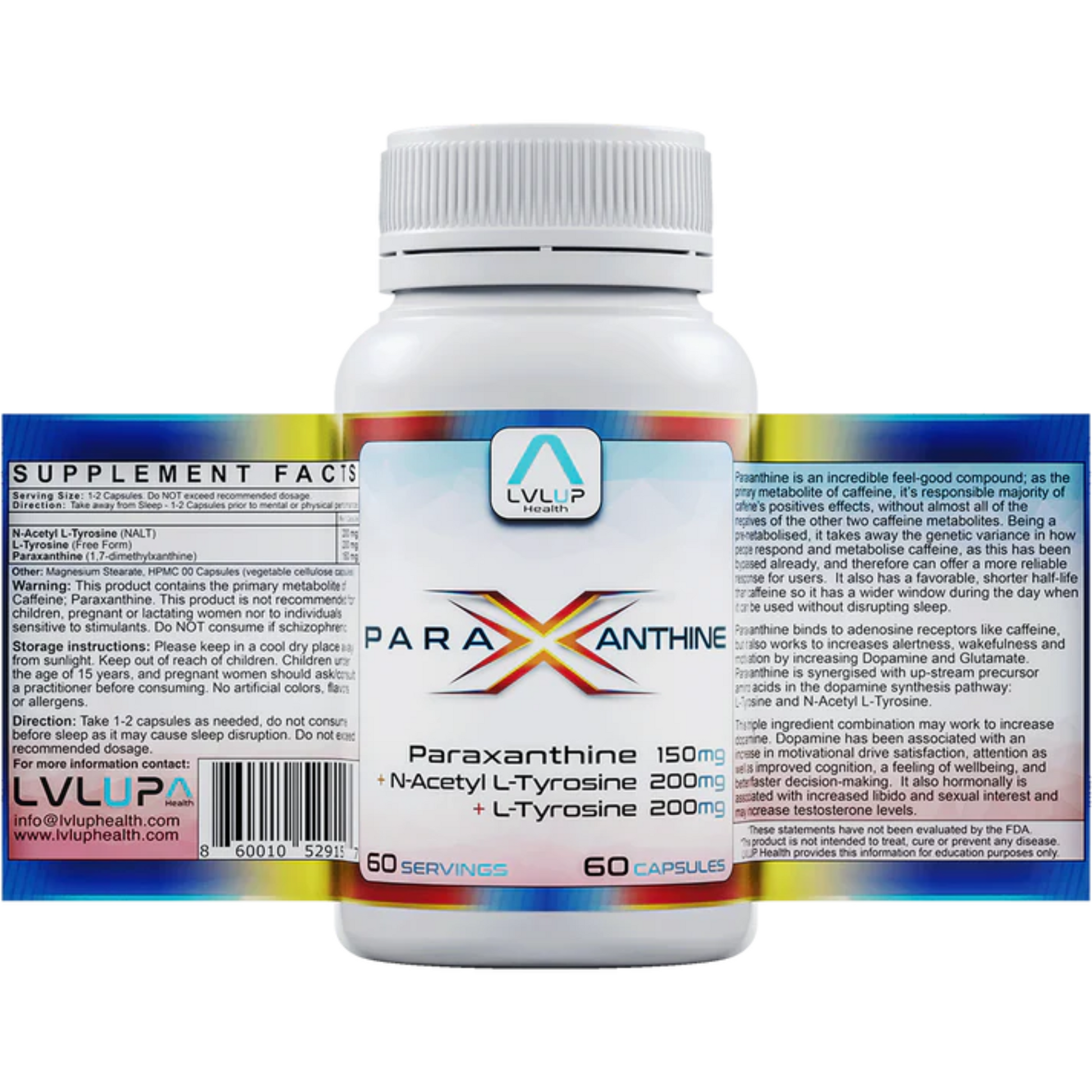 Para Xanthine LVLUP Health Label