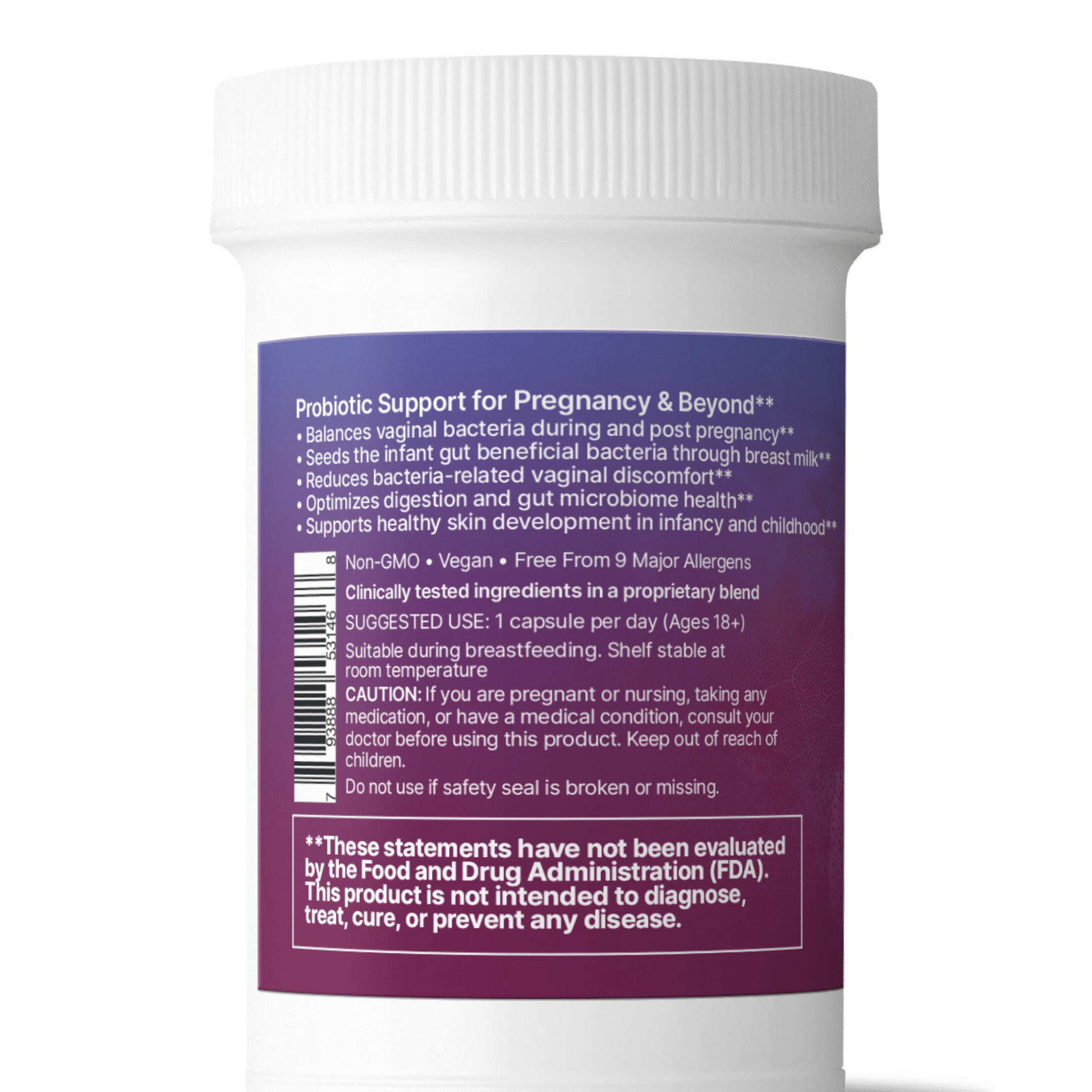Pregnancy Support Microbiome Labs Back Label