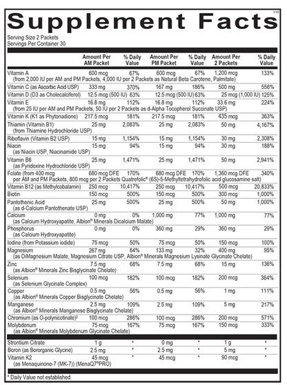 Pro Bono supplement facts label showing synergistic blend of Calcium, D3, K2, and essential minerals