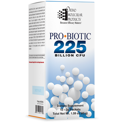 Probiotic 225 sachets by Ortho Molecular Products for intensive microbiome and digestive support
