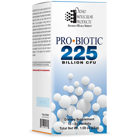 Probiotic 225 sachets by Ortho Molecular Products for intensive microbiome and digestive support