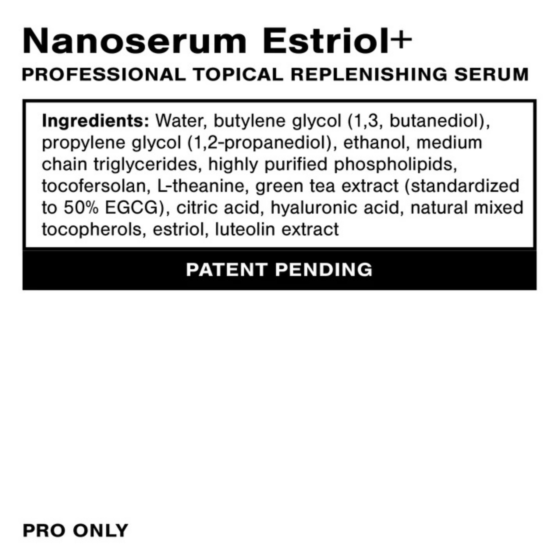 Professional Estriol Serum Ingredients Quicksilver Scientific