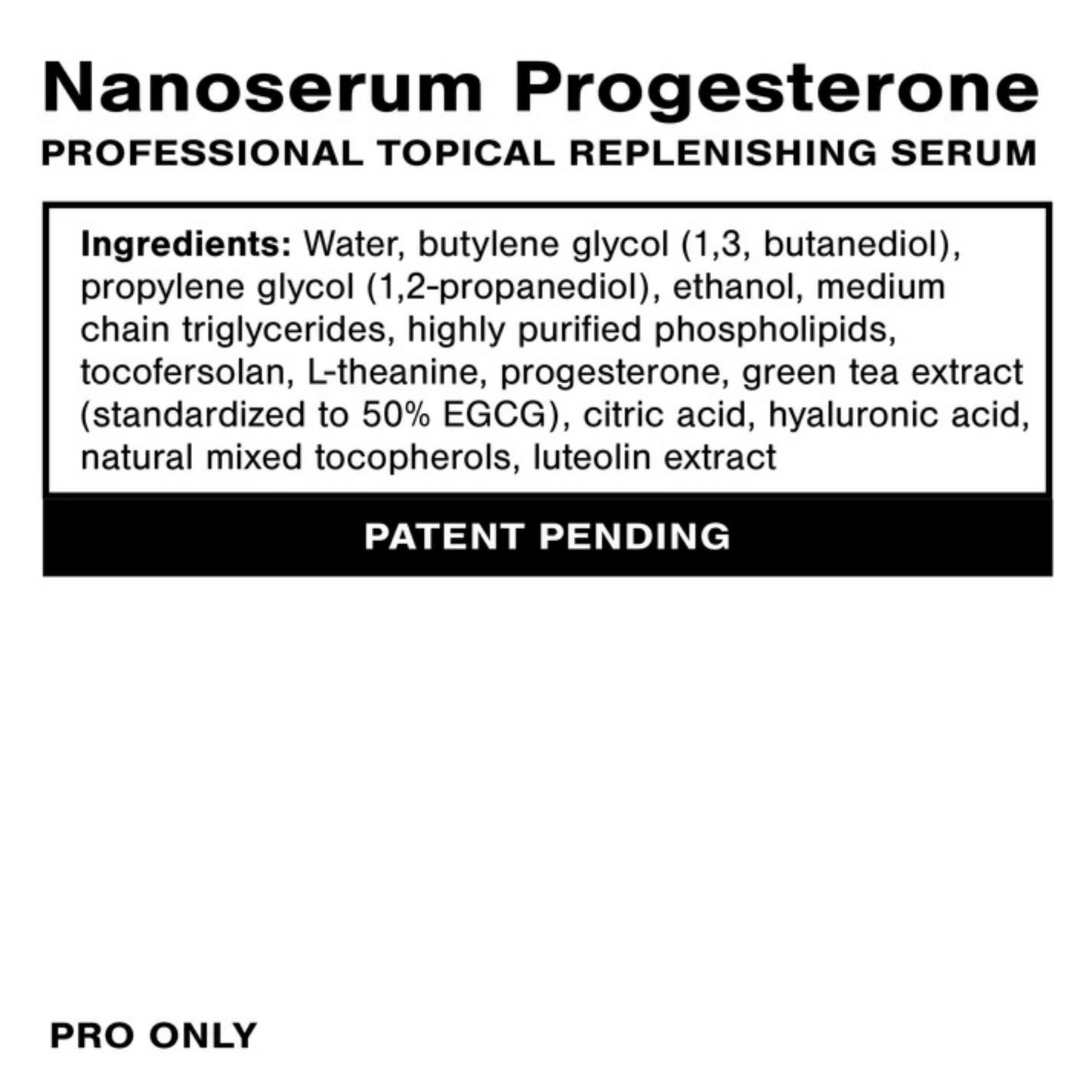 Professional Progesterone Serum Ingredients Quicksilver Scientific