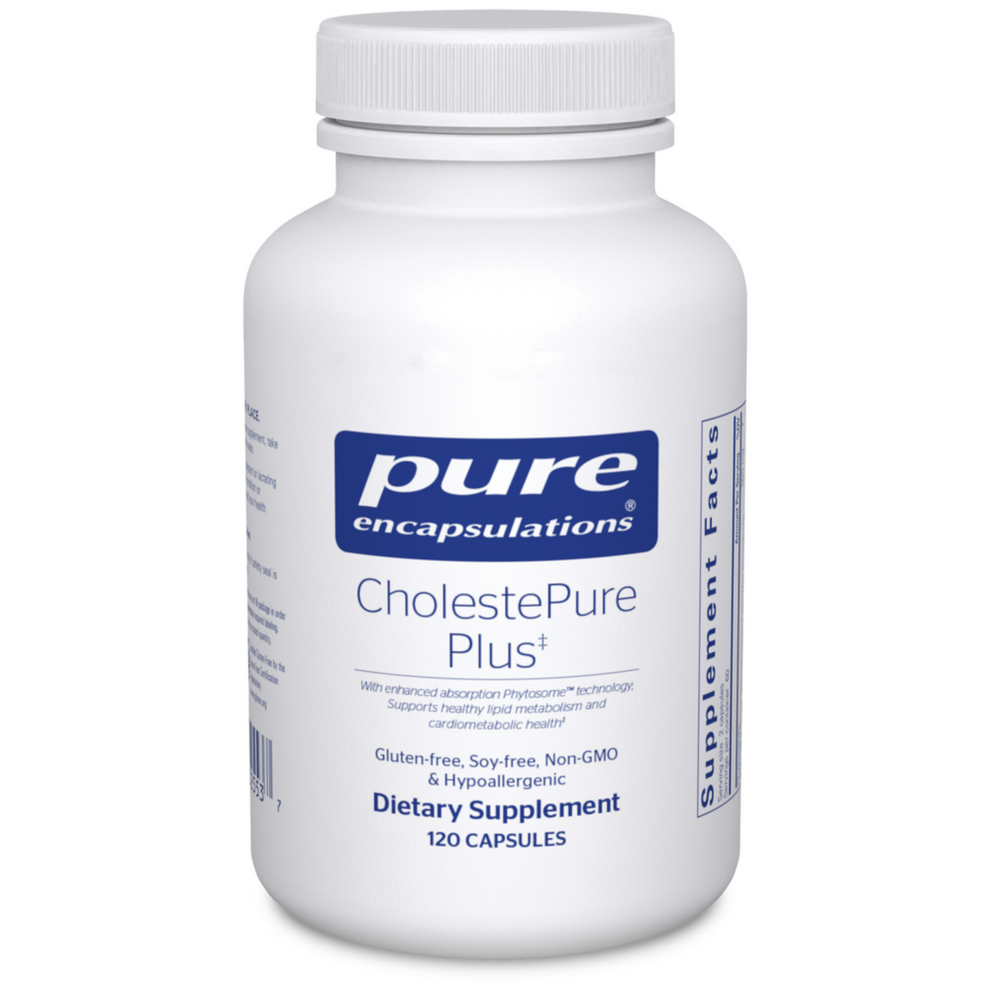 A bottle of Pure Encapsulations CholestePure Plus.