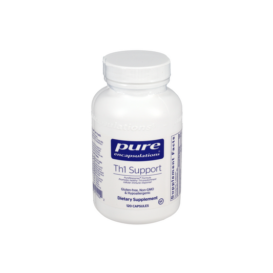 Pure Encapsulations Th1 Support supplement bottle for healthy Th1 cellular immune response and immune system balance.