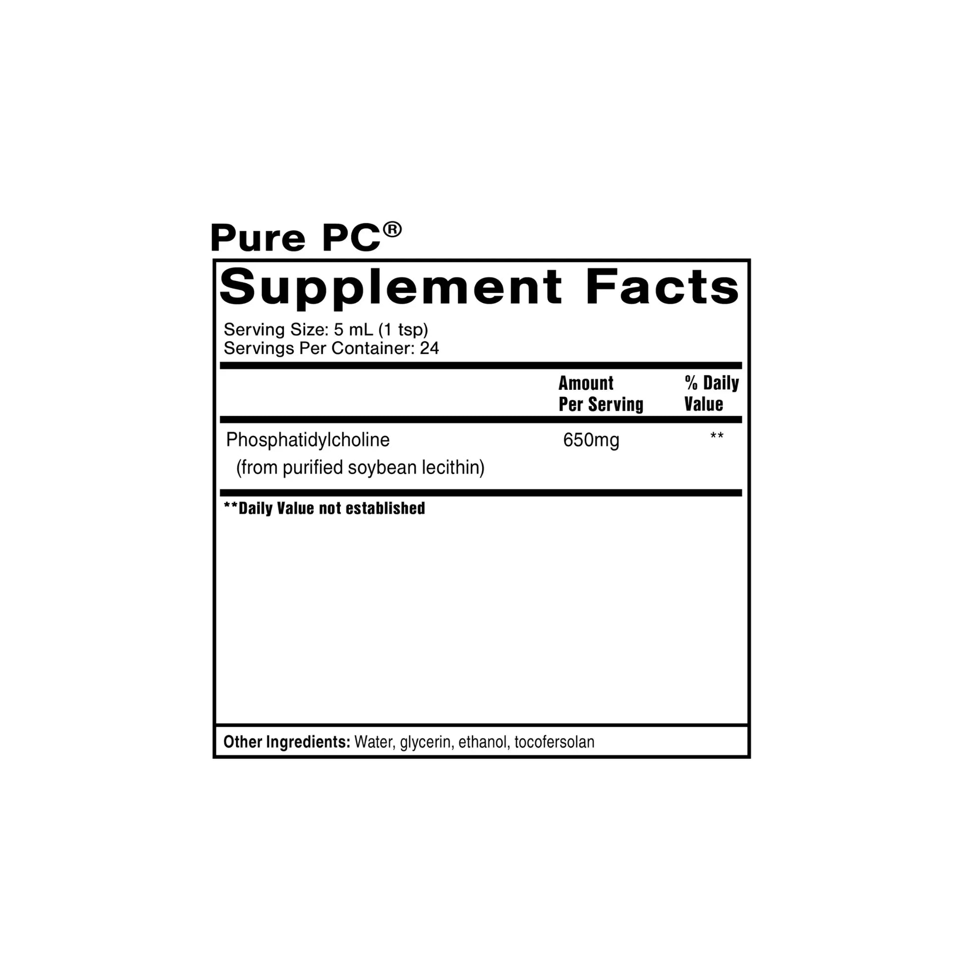 Pure PC phosphatidylcholine bottle by Quicksilver Scientific for cell membrane and liver support