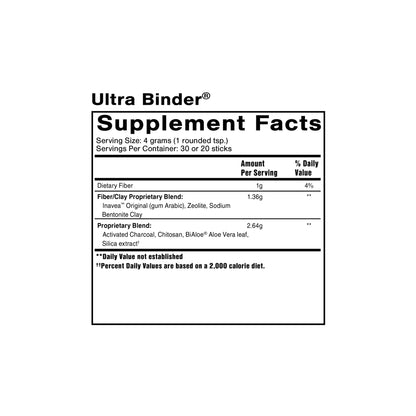 Ultra Binder powder bottle by Quicksilver Scientific universal toxin binder for gut detox