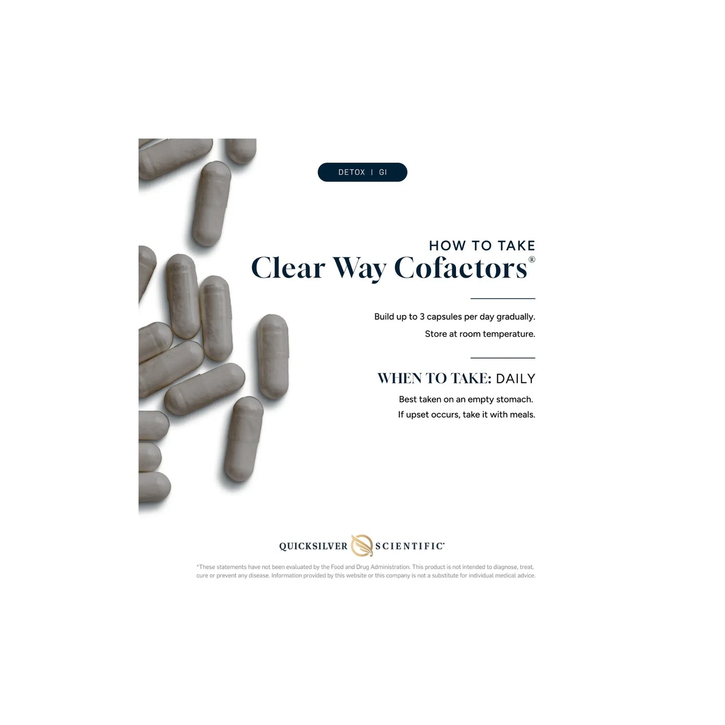 Dosage instructions for Clear Way Cofactors detox supplement