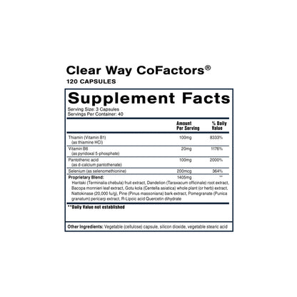 Clear Way Cofactors supplement facts panel
