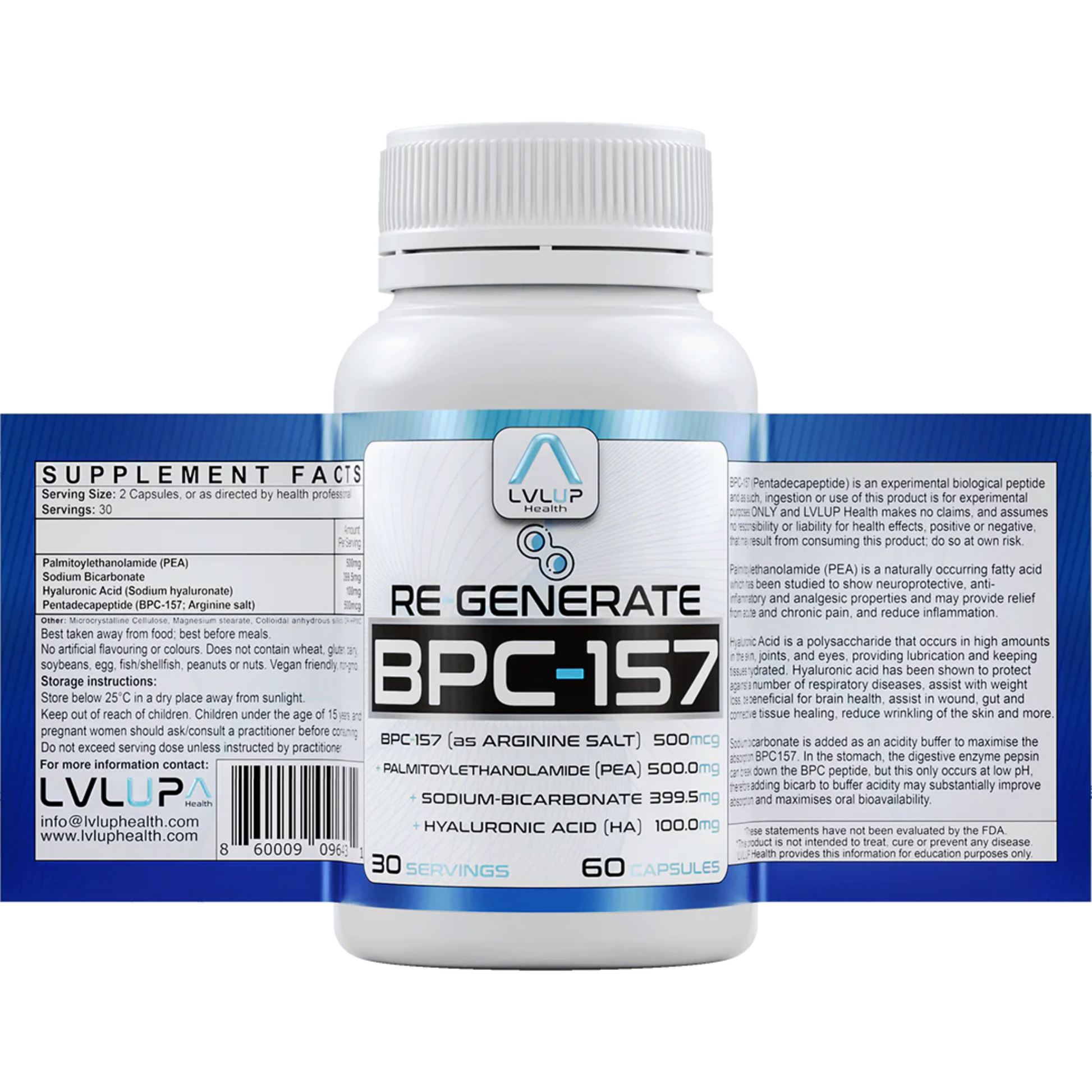 Re Generate BPC 157 LVLUP Health Label