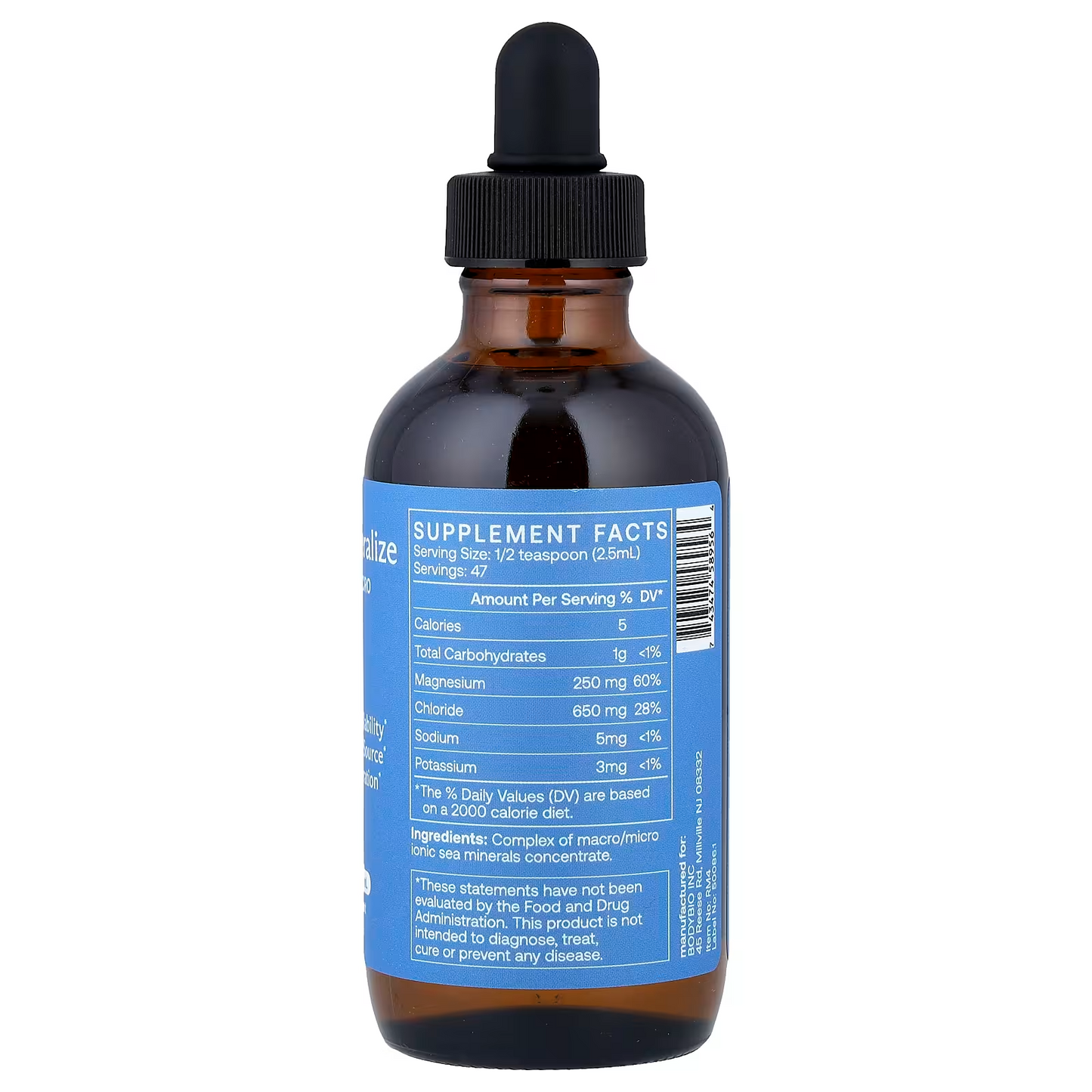 BodyBio Remineralize Macro + Micro Minerals 4 fl oz (118 ml)