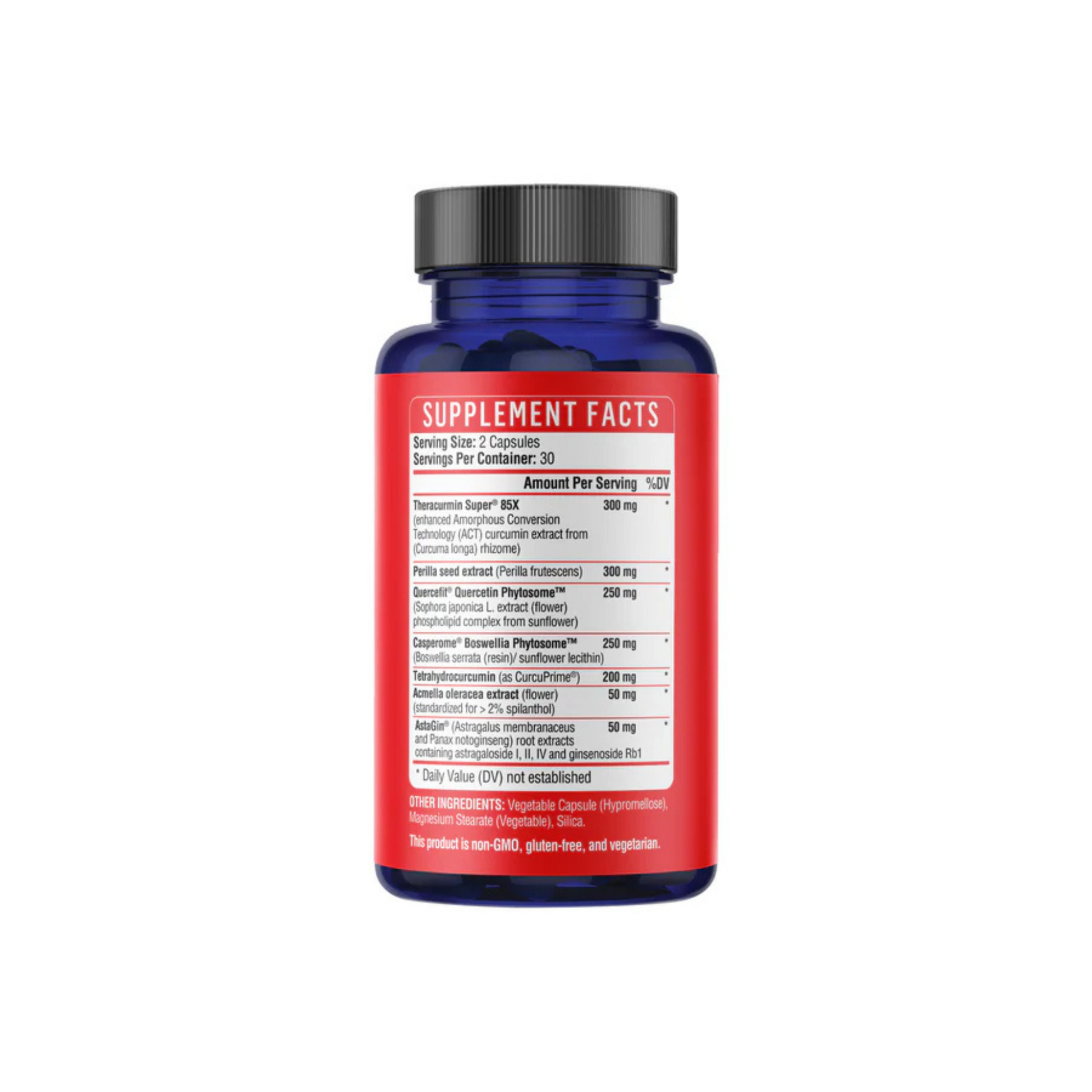 Resolve Healthgevity Supplement Back Label