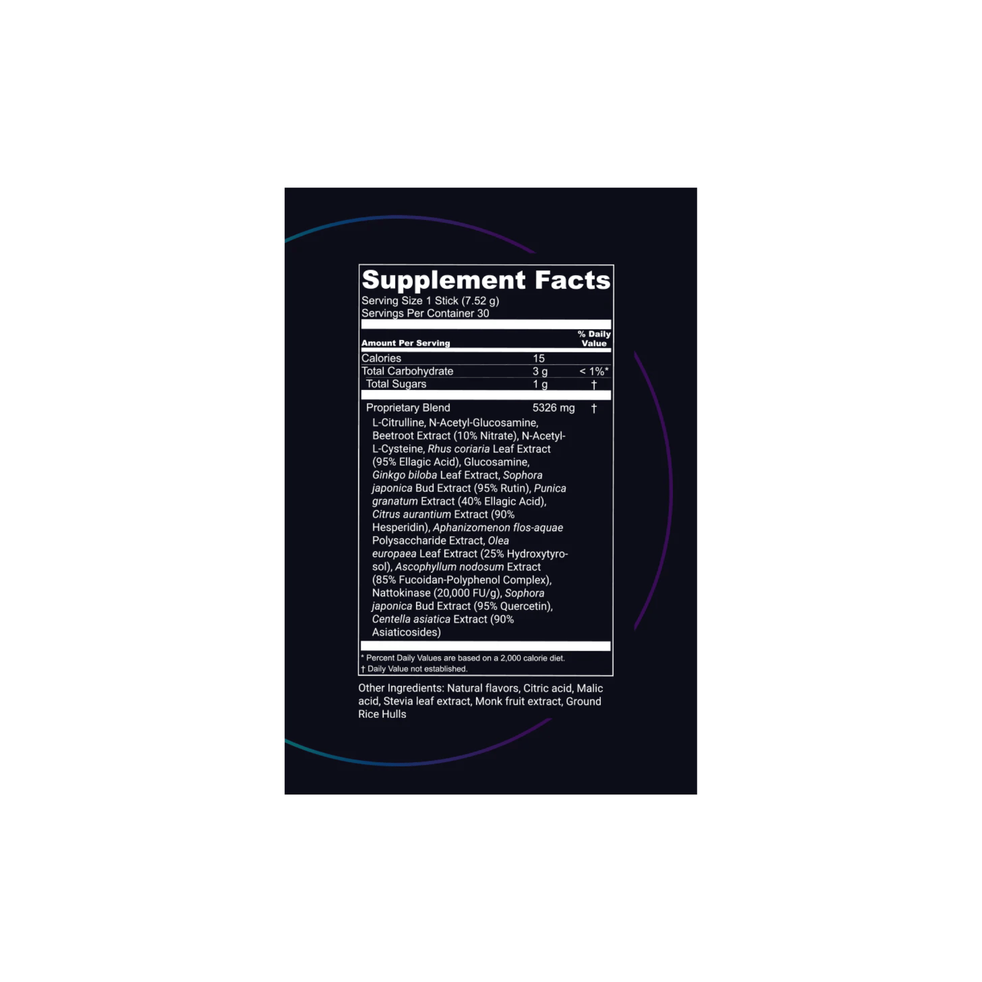 Supplement Facts label for STEMREGEN Mobilize showing plant-based ingredients that support stem cell mobilization and cellular repair