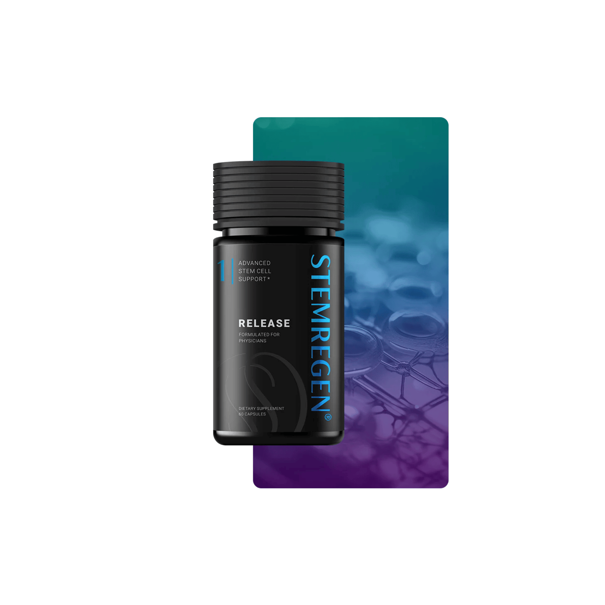 STEMREGEN Release supplement bottle supporting stem cell release, cellular repair, tissue regeneration, and healthy aging