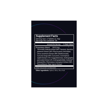 Supplement Facts label for STEMREGEN Signal showing plant-based ingredients that enhance stem cell communication and support tissue repair