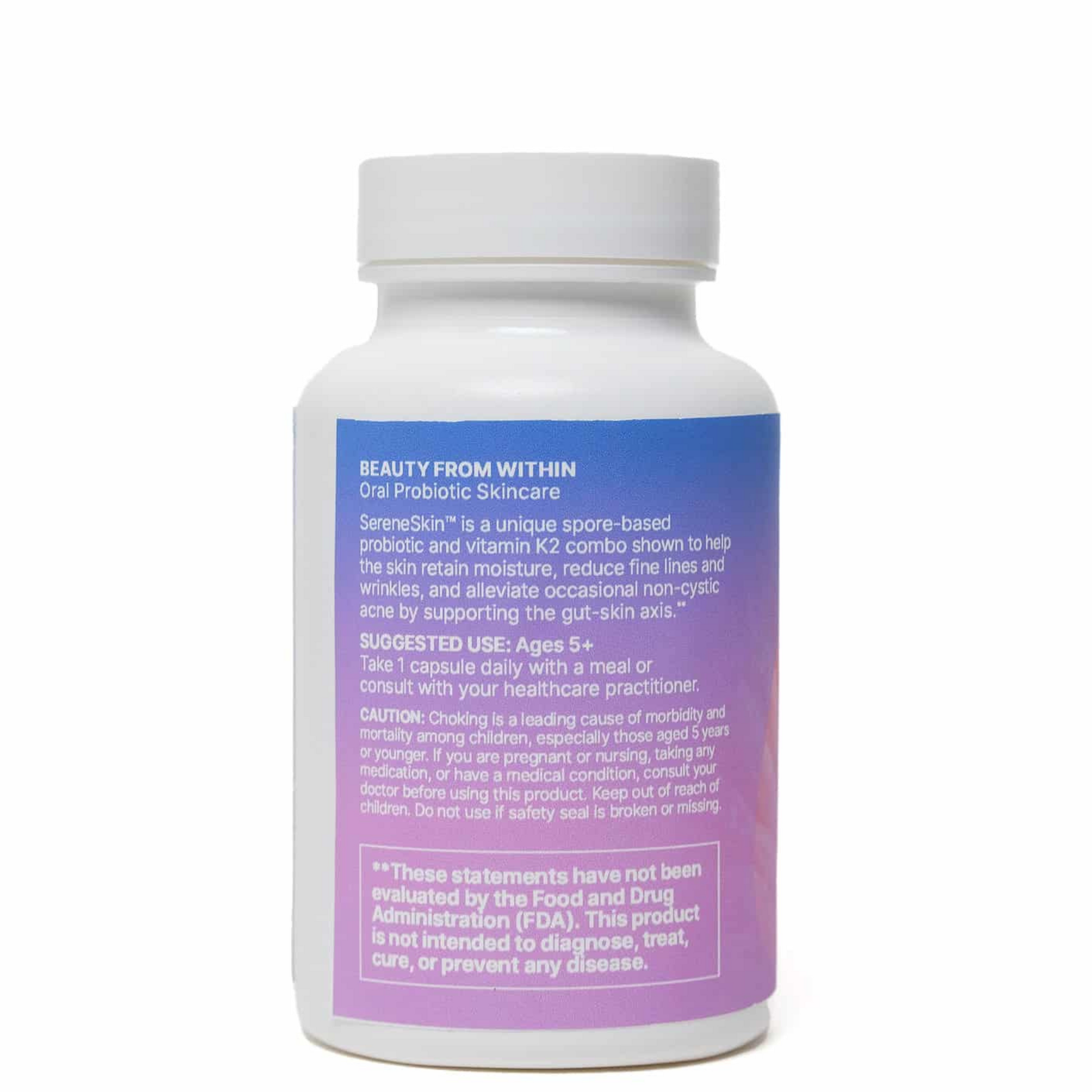 Serene Skin Microbiome Labs Back Label