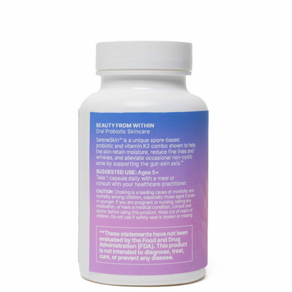Serene Skin Microbiome Labs Back Label