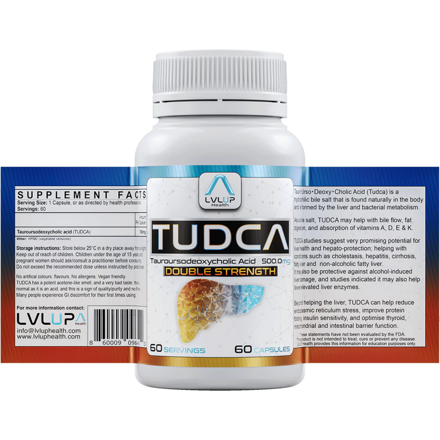 TUDCA Extra Strength LVLUP Health Label