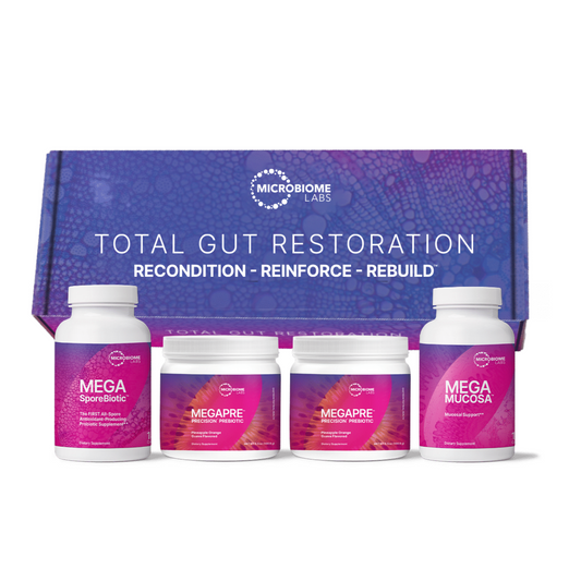 Total Gut Restoration Kit 4 Microbiome Labs Bottles