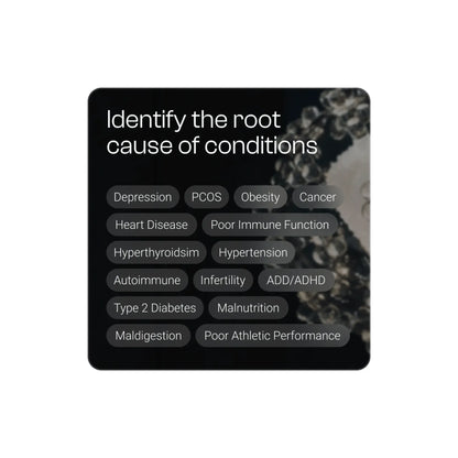 Graphic detailing root cause conditions assessed in TruHealth test