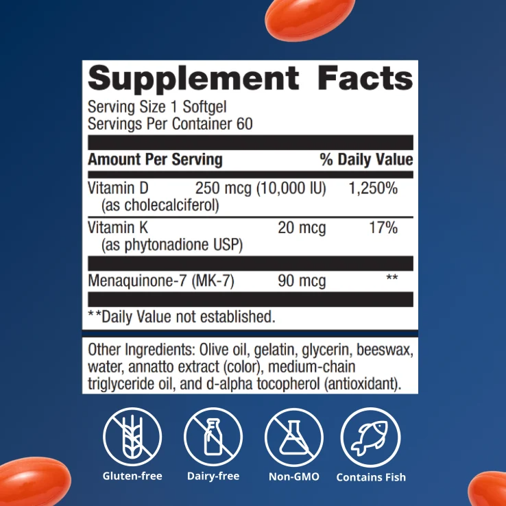 Vitamin D3 10,000 + K By Metagenics