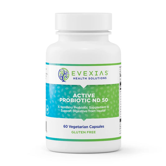 evexias health active probiotic nd 50 bottle front label