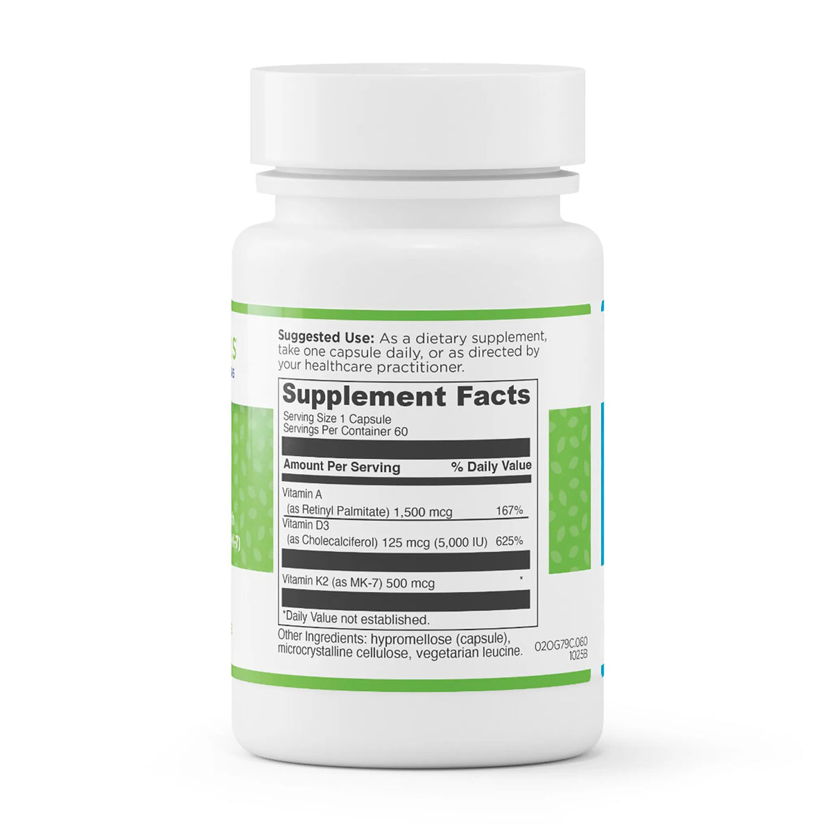 evexias health adk bottle supplement facts ingredients label