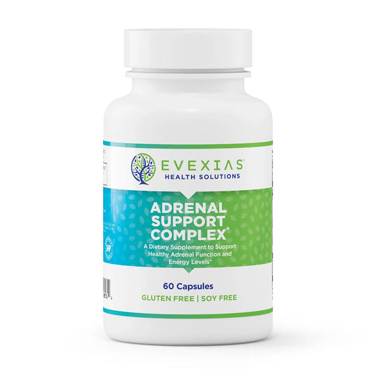 evexias health adrenal support complex bottle front label