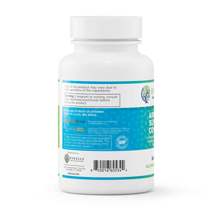 evexias health adrenal support complex bottle information label