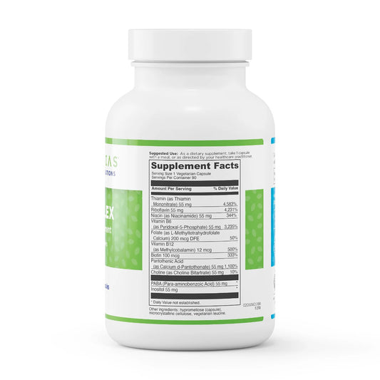 evexias health b-complex bottle supplement facts ingredients label