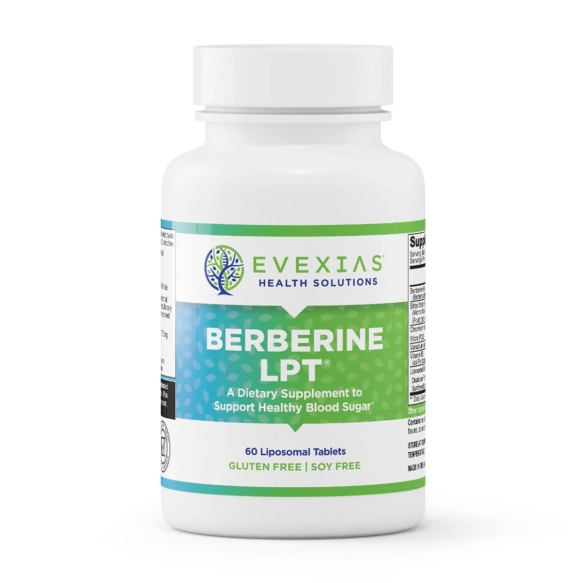 evexias health berberine lpt bottle front label