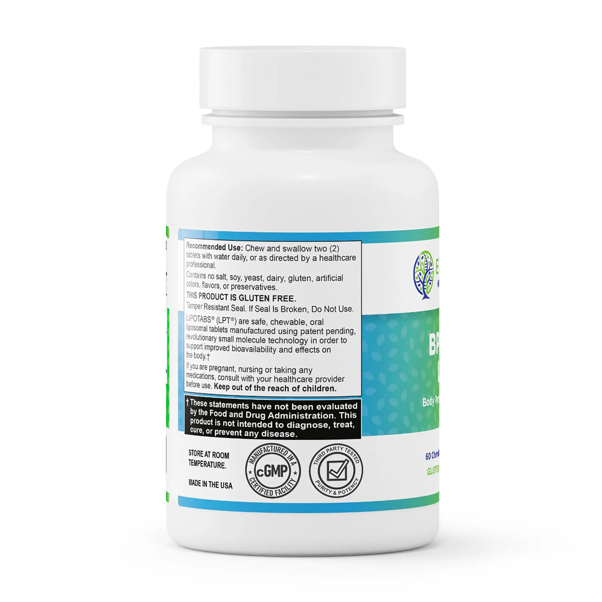 evexias health bpc-157 lpt bottle information label