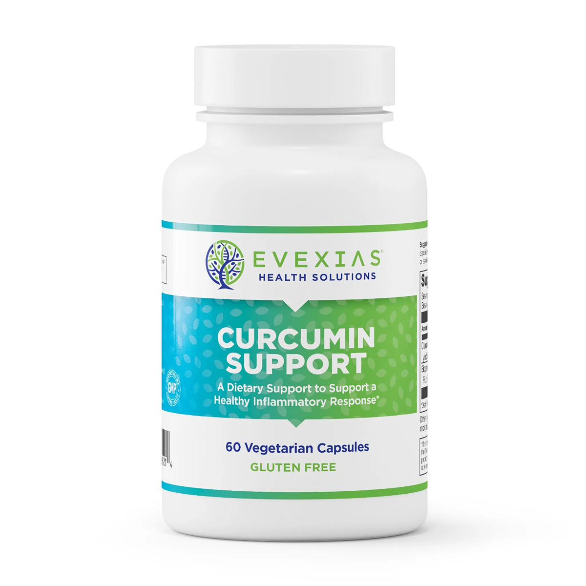 evexias health curcumin support bottle front label