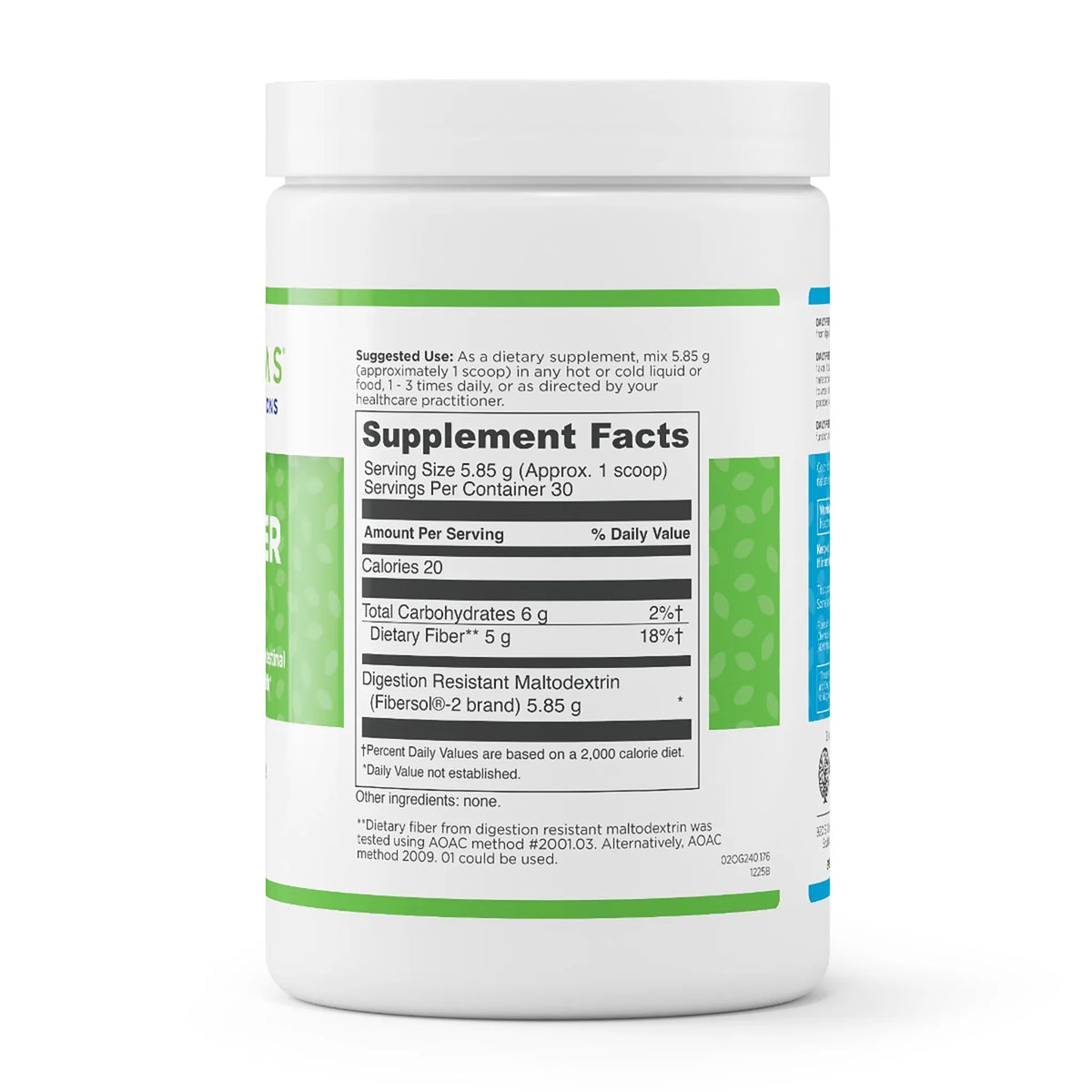 evexias health daily fiber plus bottle supplement facts ingredients label