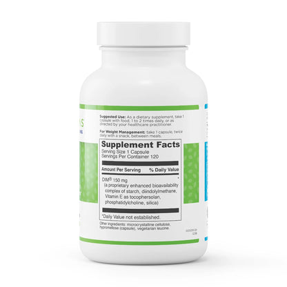 evexias health dim 150 120 capsules bottle supplement facts ingredients label