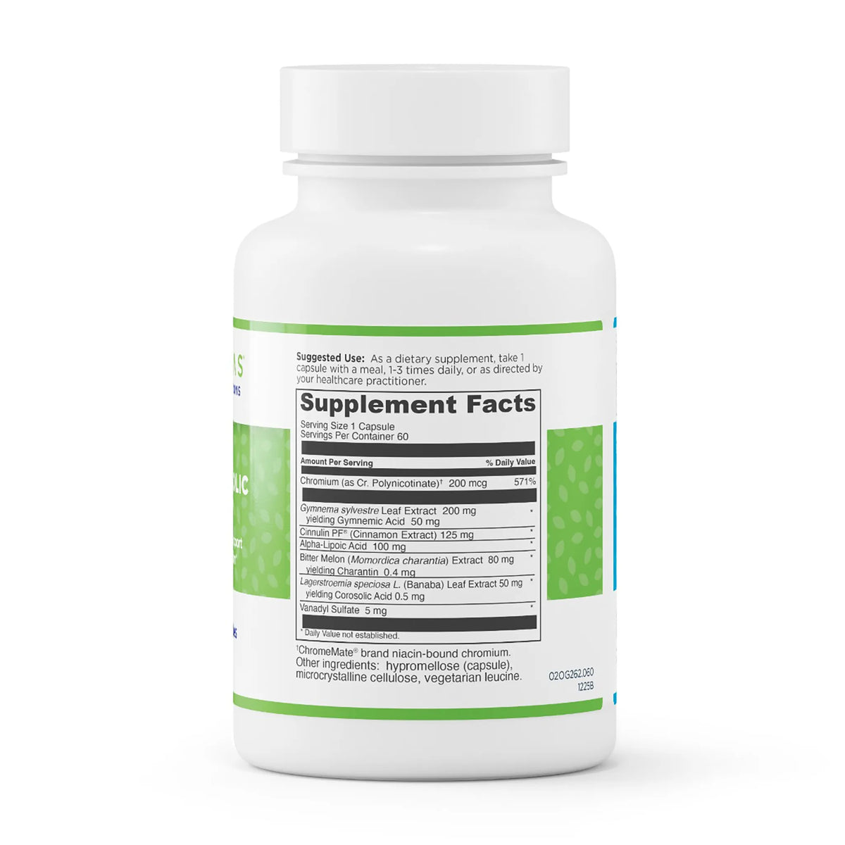 evexias health gluco-metabolic complex bottle supplement facts ingredients label